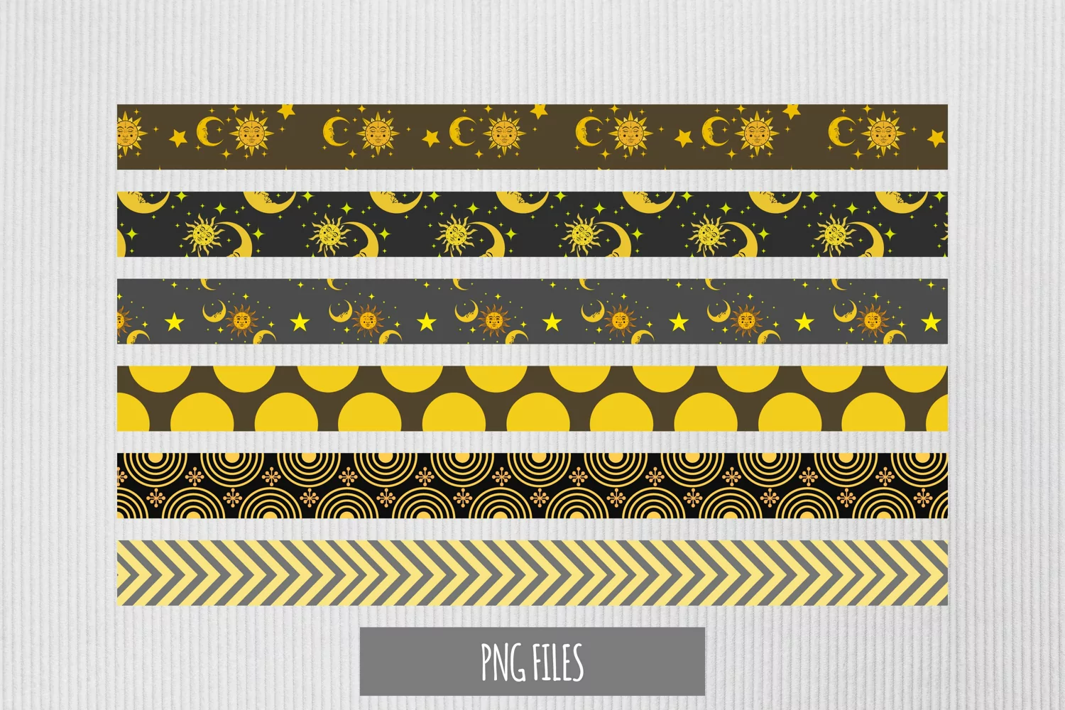 Vintage Moon and Sun Seamless Pattern Strips product image 1