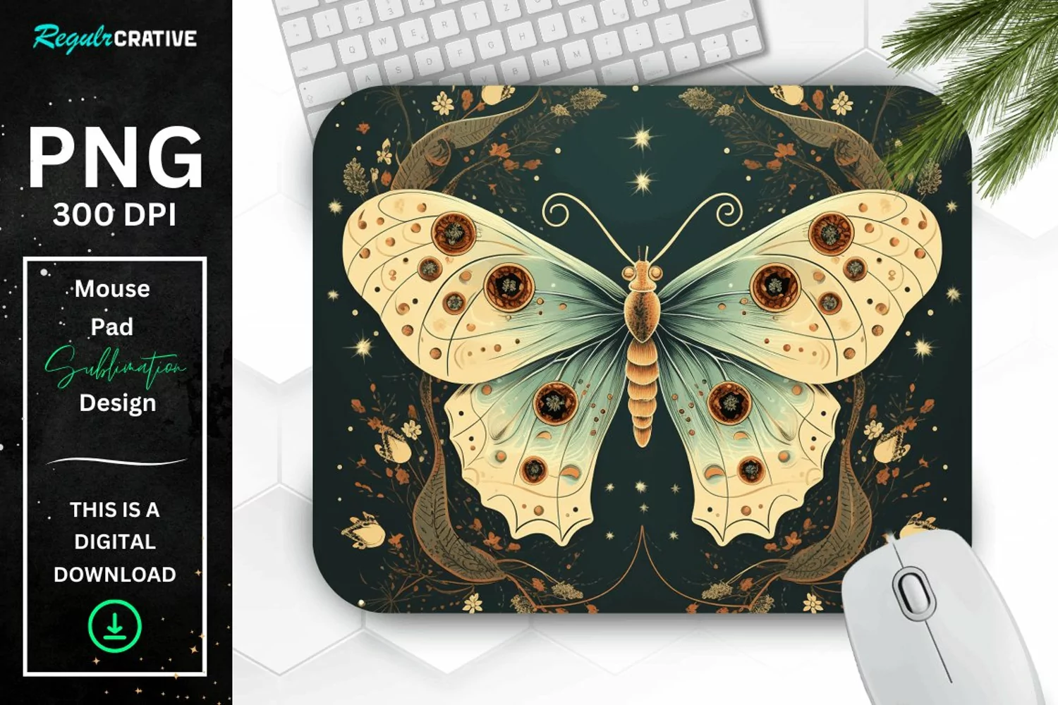 Vintage Moon Moth Mouse pad product image 1