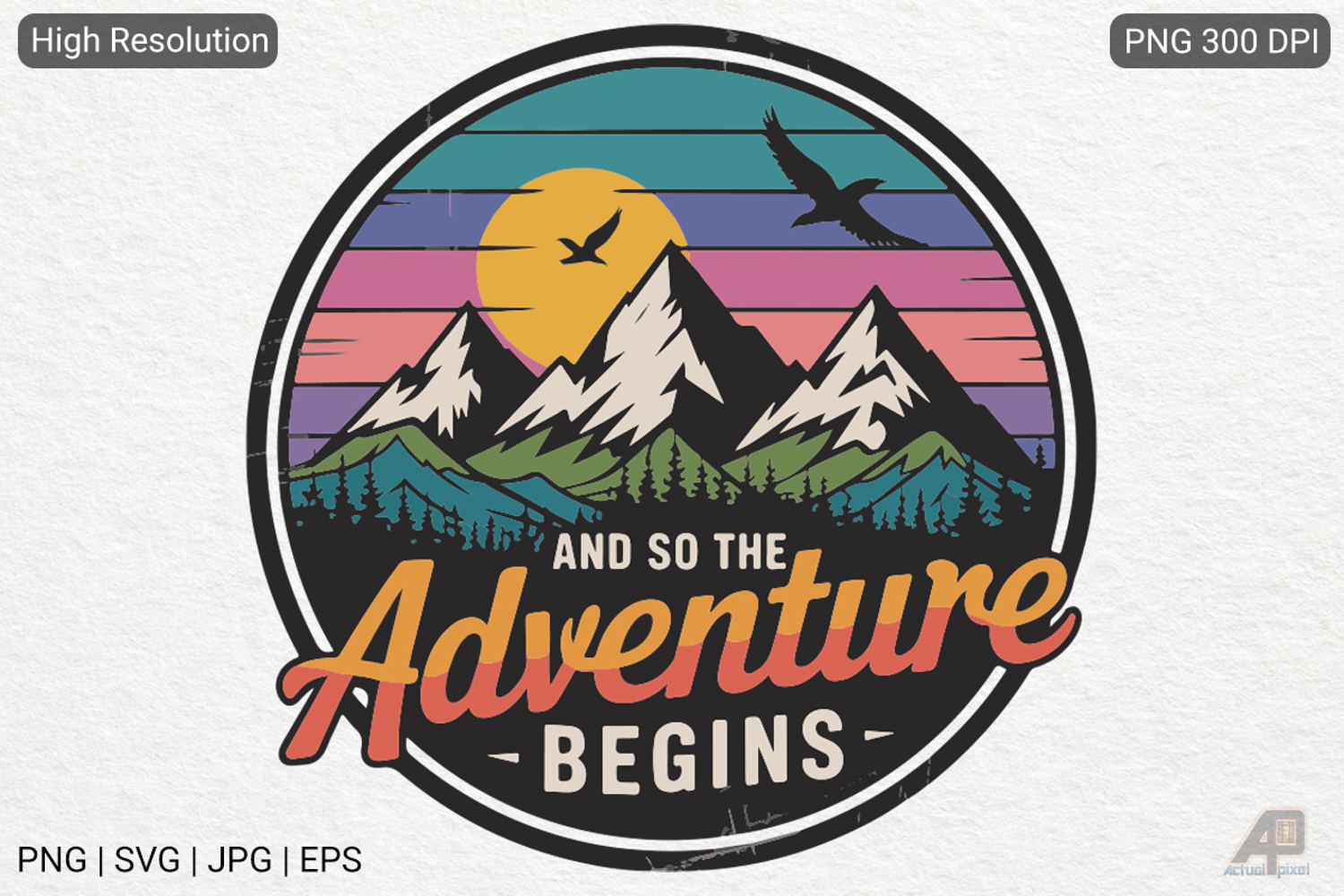 Vintage Mountain Adventure SVG PNG Sublimation product image 1