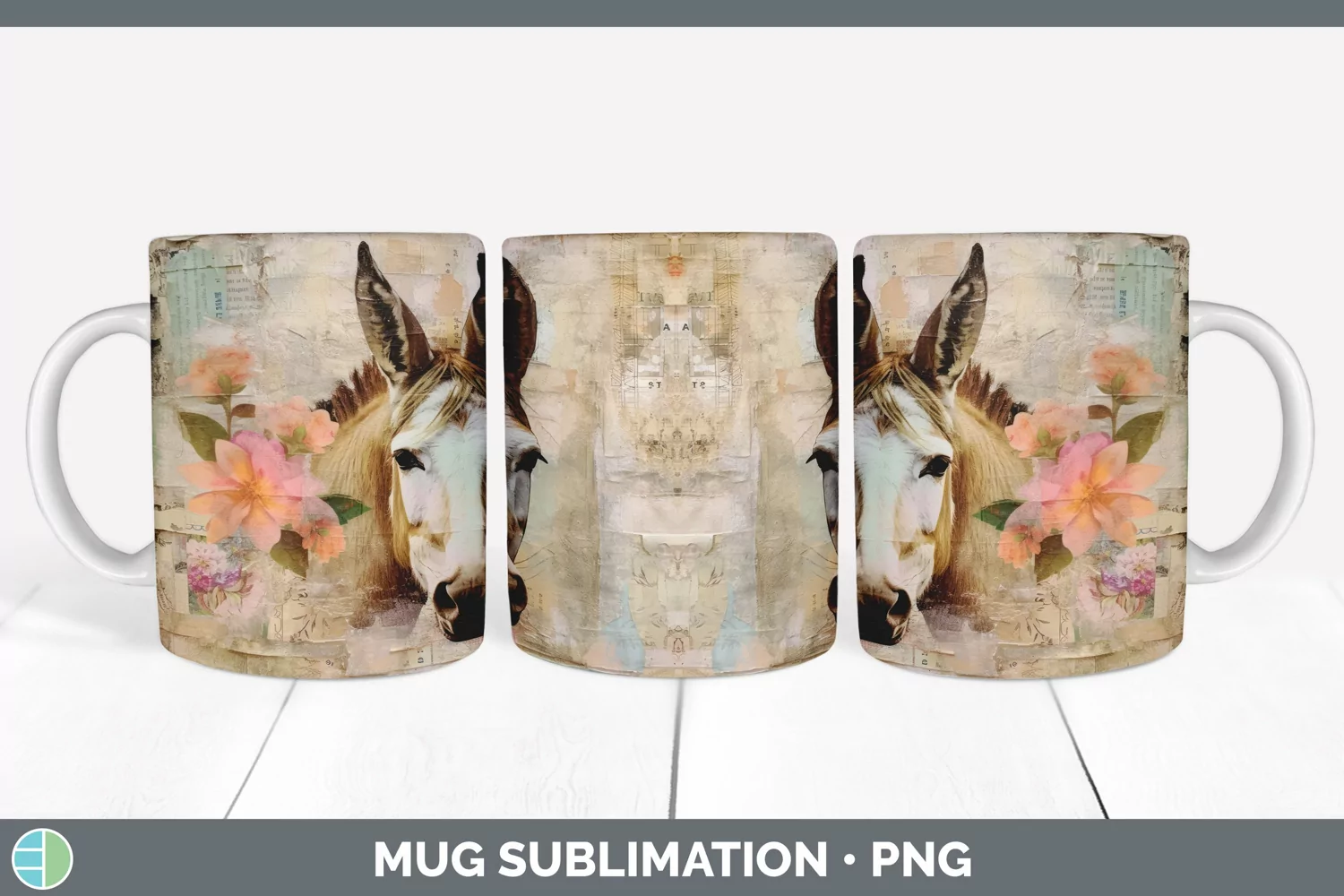 GorgeousDecoupage Mules Mug Wrap design.