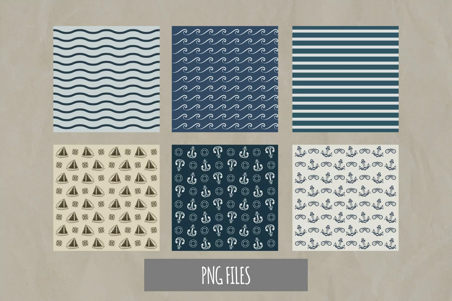 Vintage Nautical Seamless Pattern Paper Pack product image 1