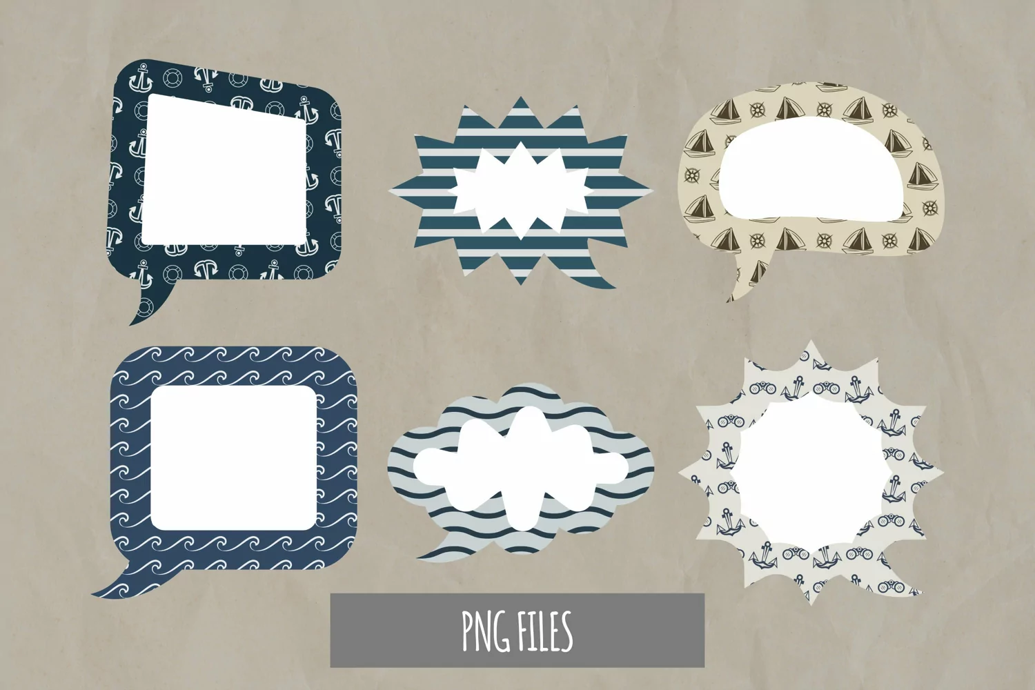Vintage Nautical Seamless Pattern Speech Bubble product image 1