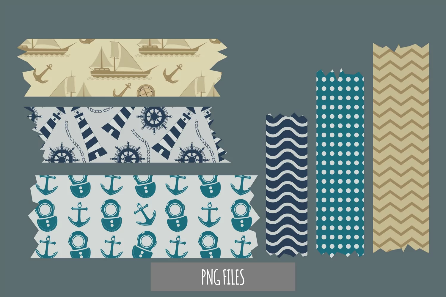 Vintage Nautical Seamless Pattern Tape product image 1