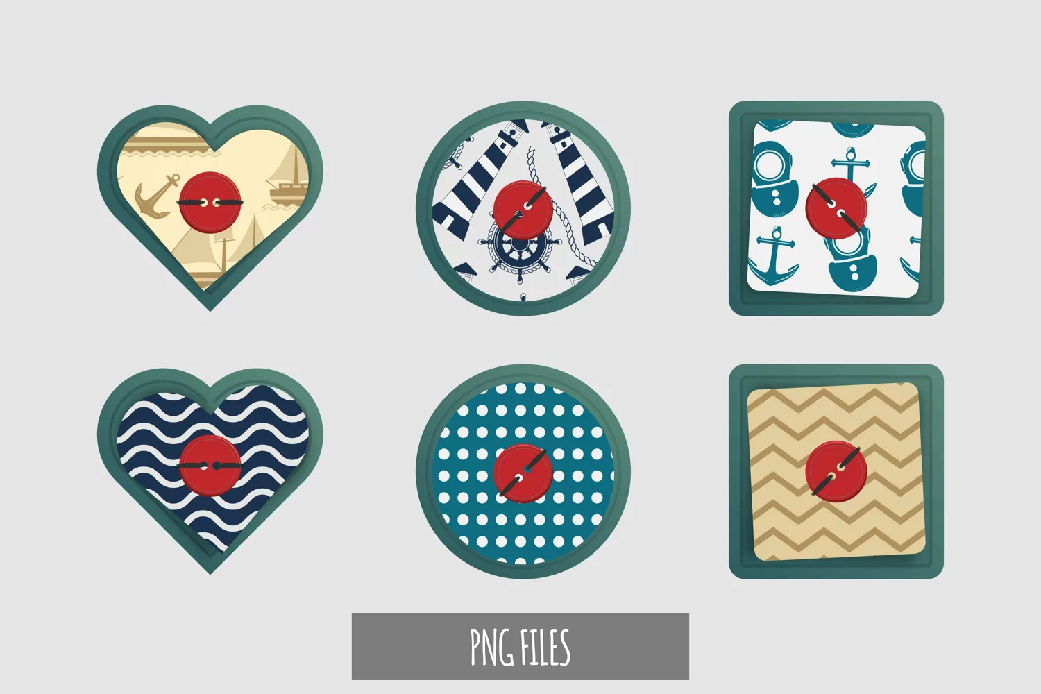 Vintage Nautical Seamless Pattern with Buttons product image 1