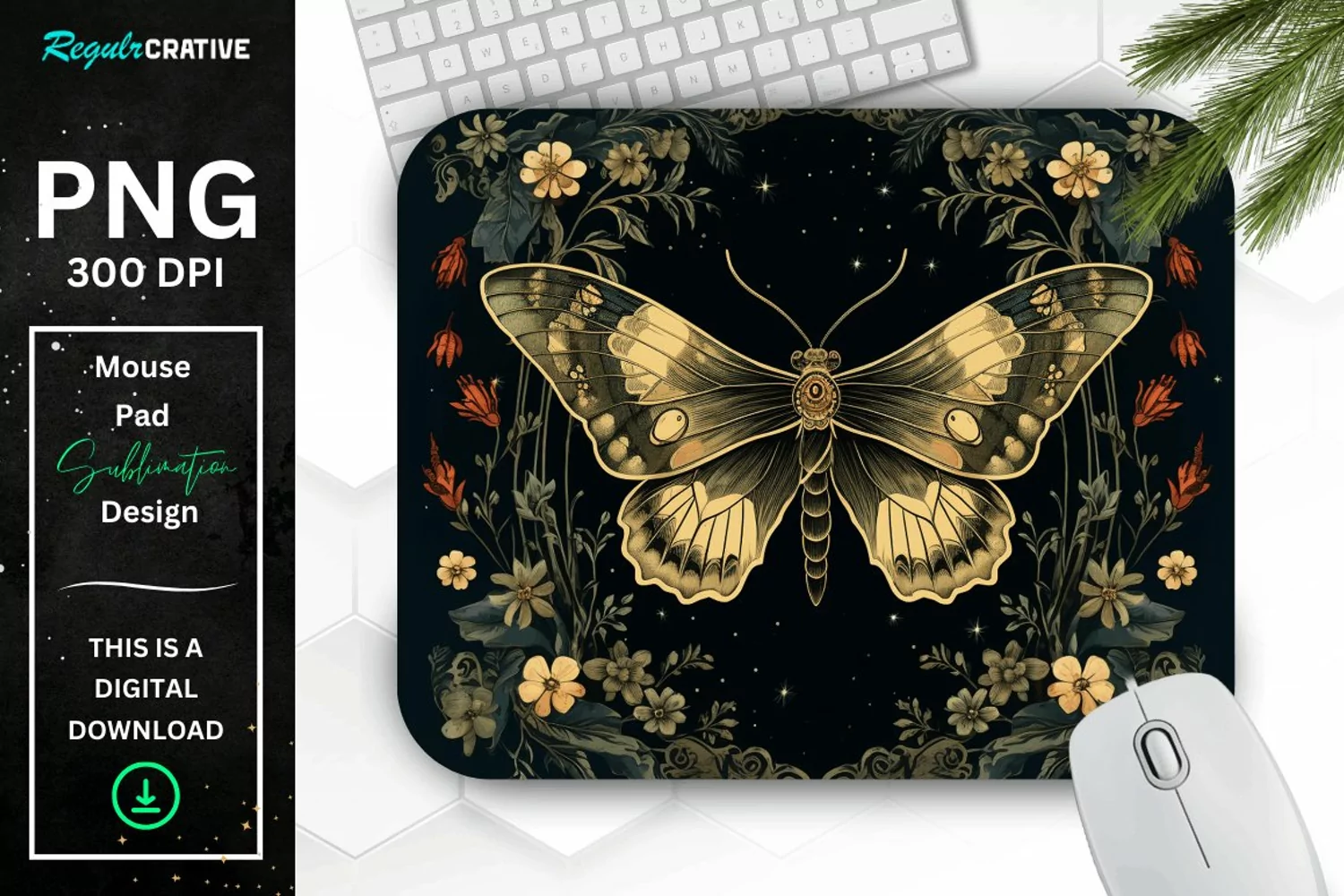 Vintage Night Moth Mouse Pad product image 1