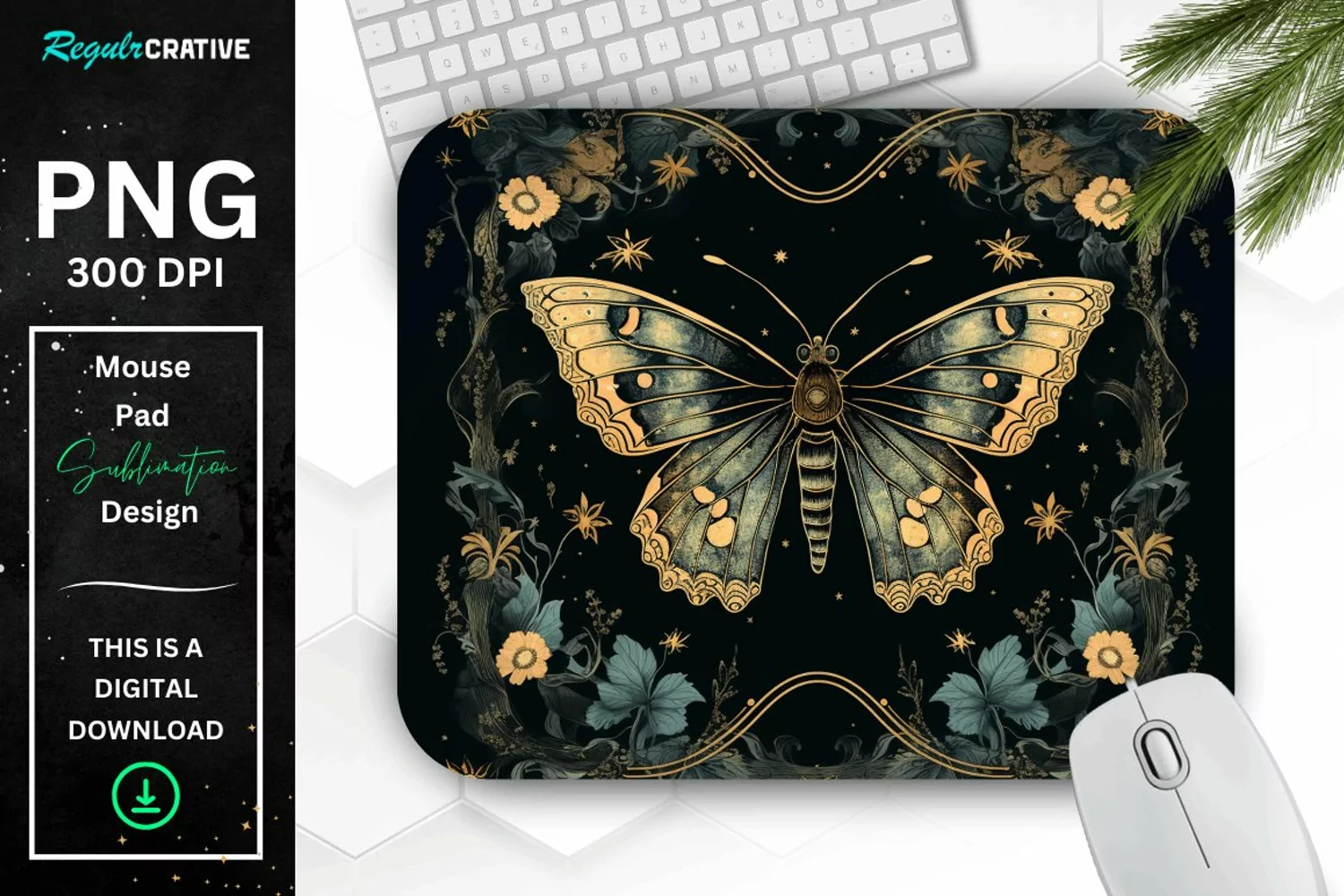 Vintage Night Moth Mouse Pad product image 1
