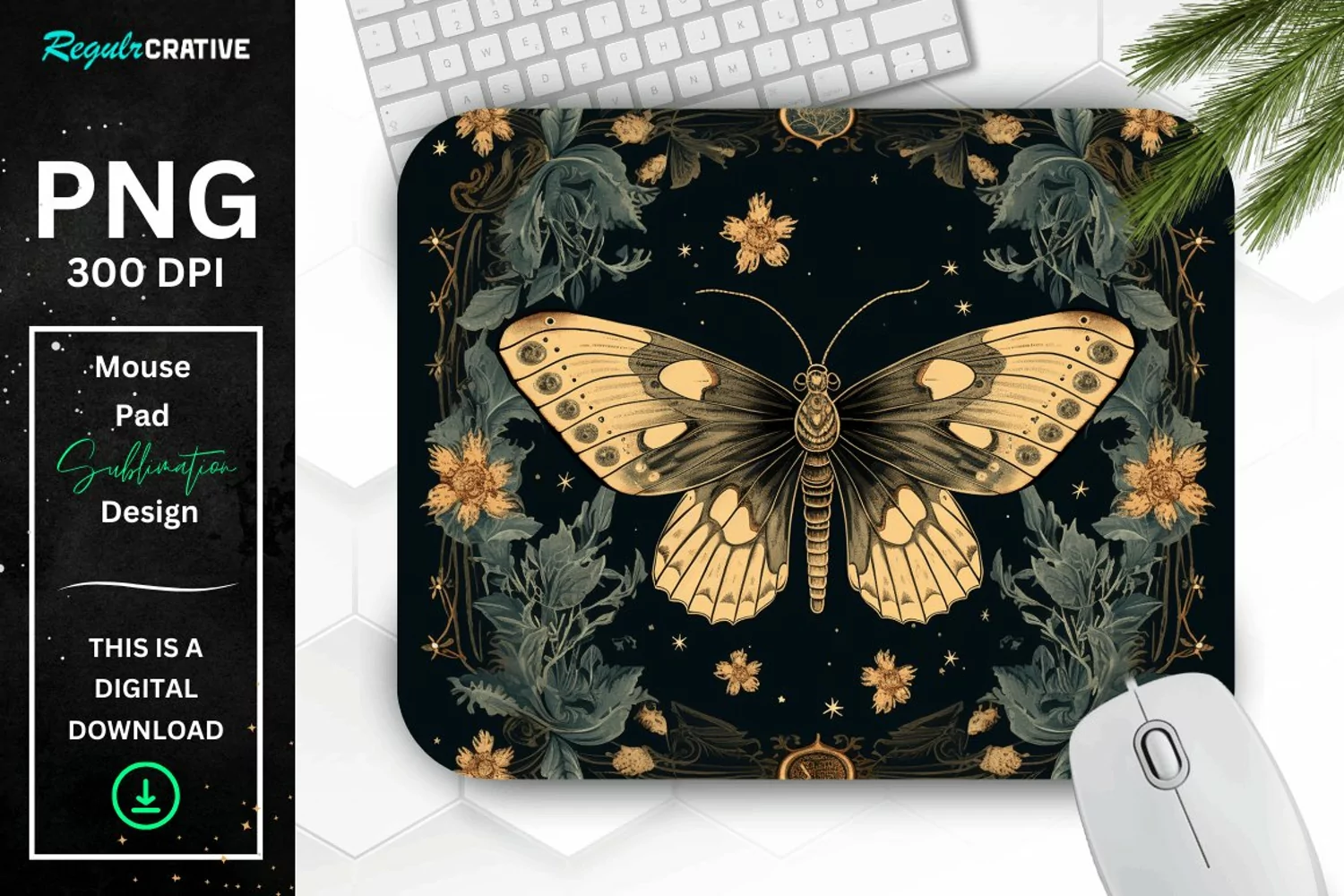 Vintage Night Moth Mouse Pad product image 1