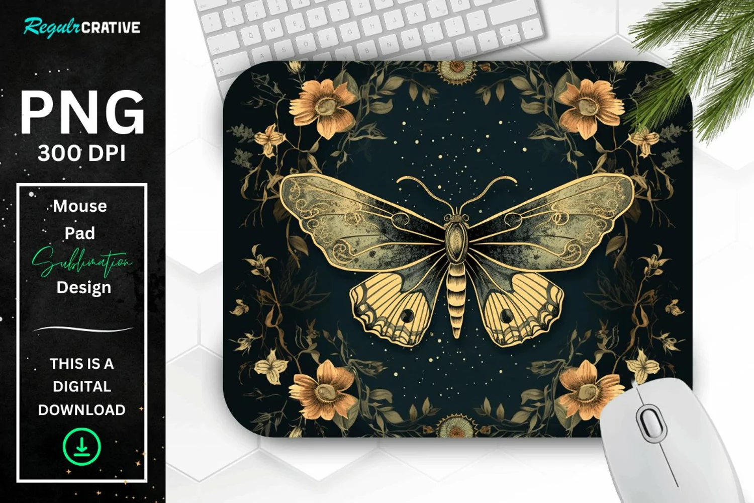 Vintage Night Moth Mouse Pad product image 1