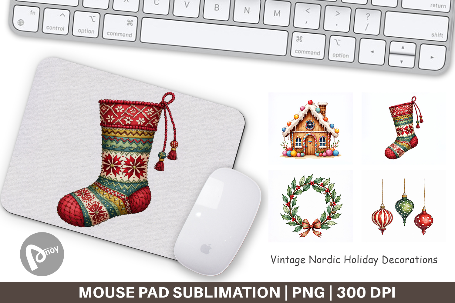 Nordic Holiday Decorations Mouse Pad product image 1
