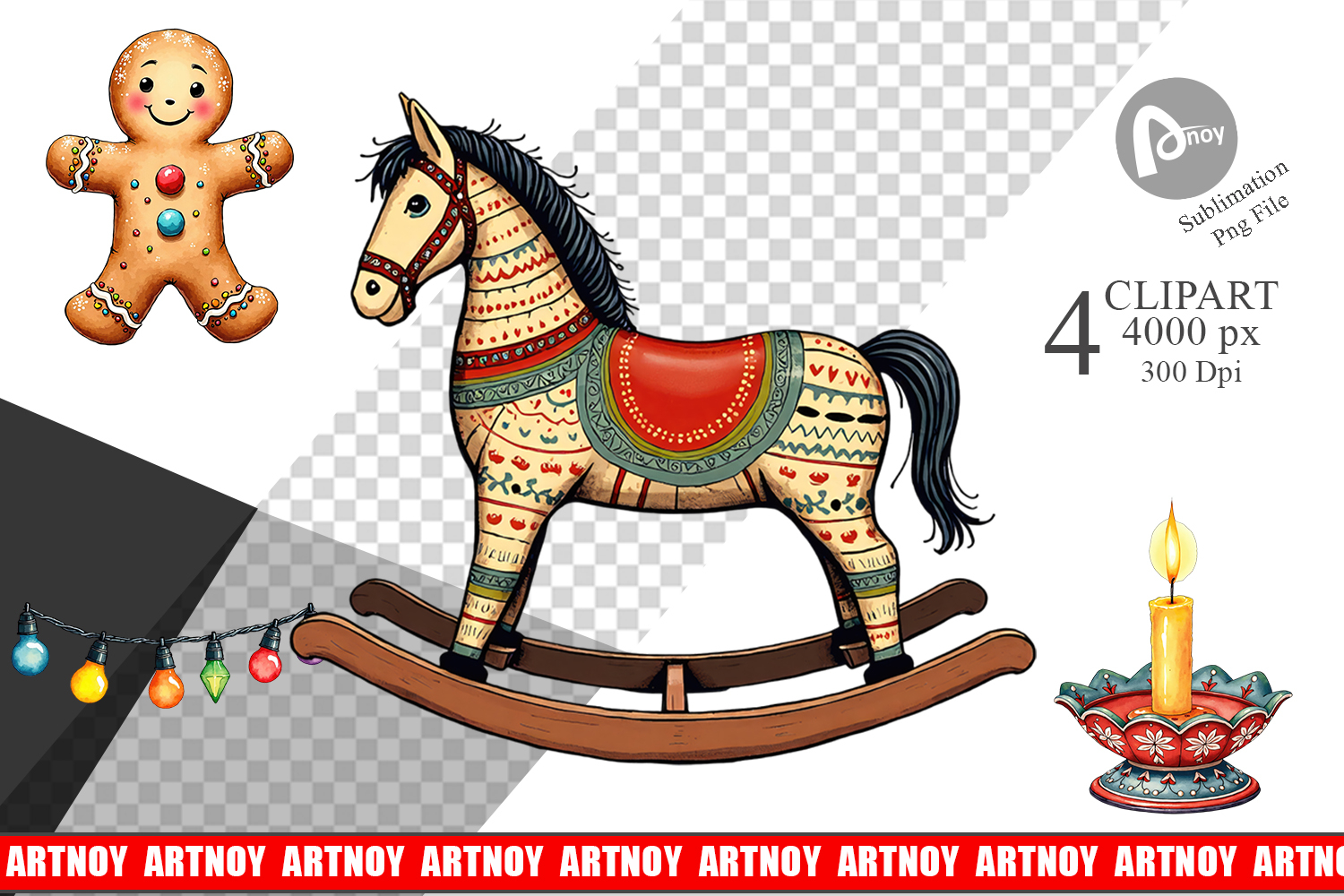 Nordic Holiday Decorations Clipart product image 1