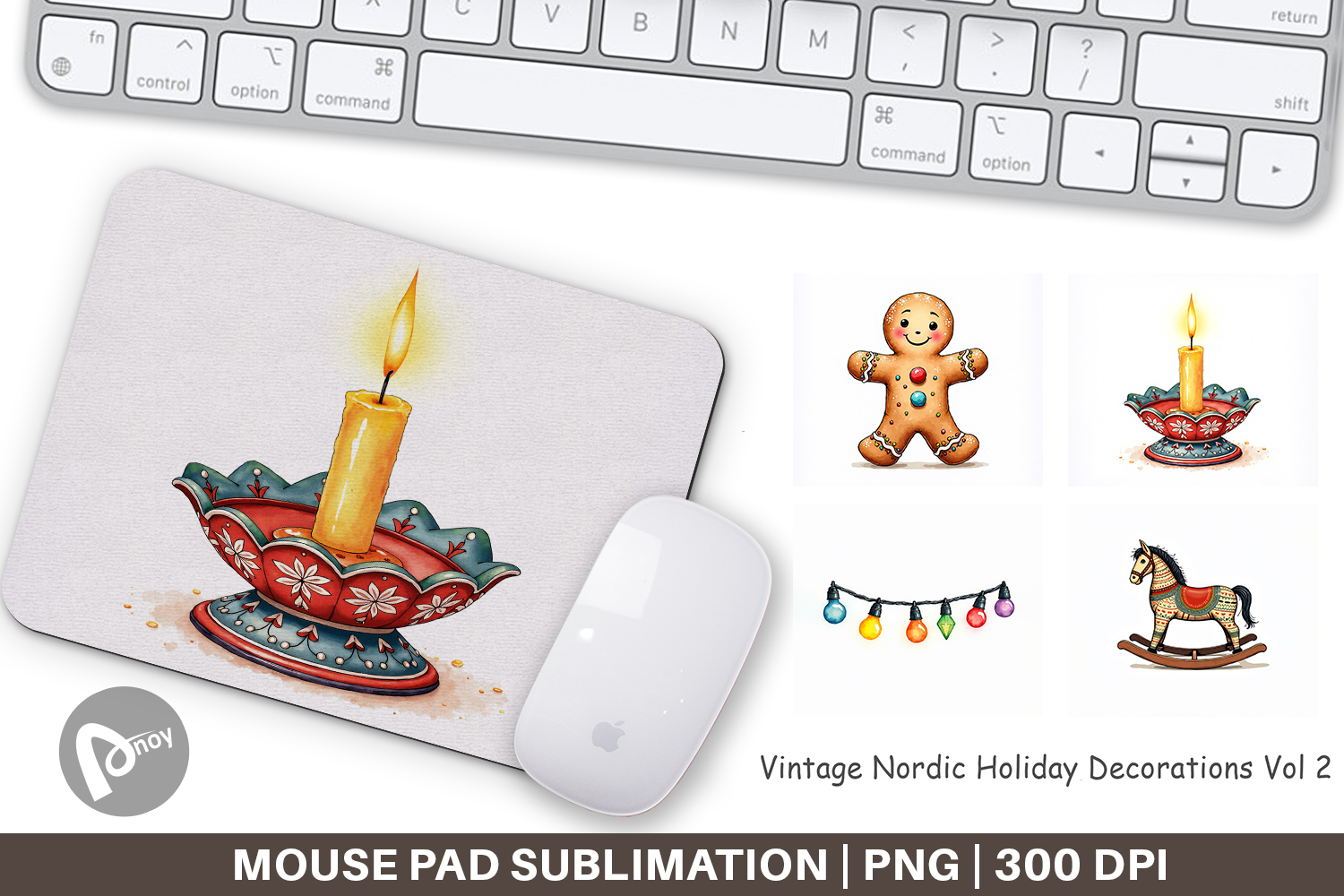 Nordic Holiday Decorations Mouse Pad product image 1