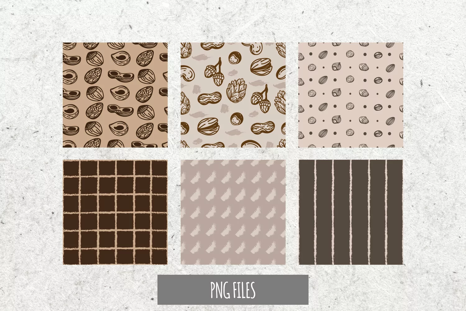 Vintage Nuts Seamless Pattern Paper Packs product image 1