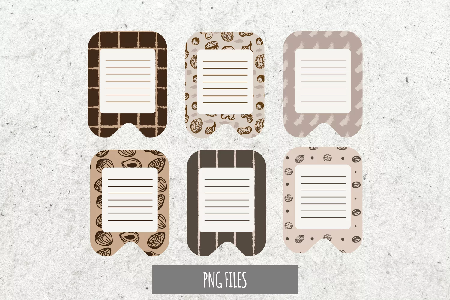Vintage Nuts Seamless Pattern Shaped Journaling Area product image 1