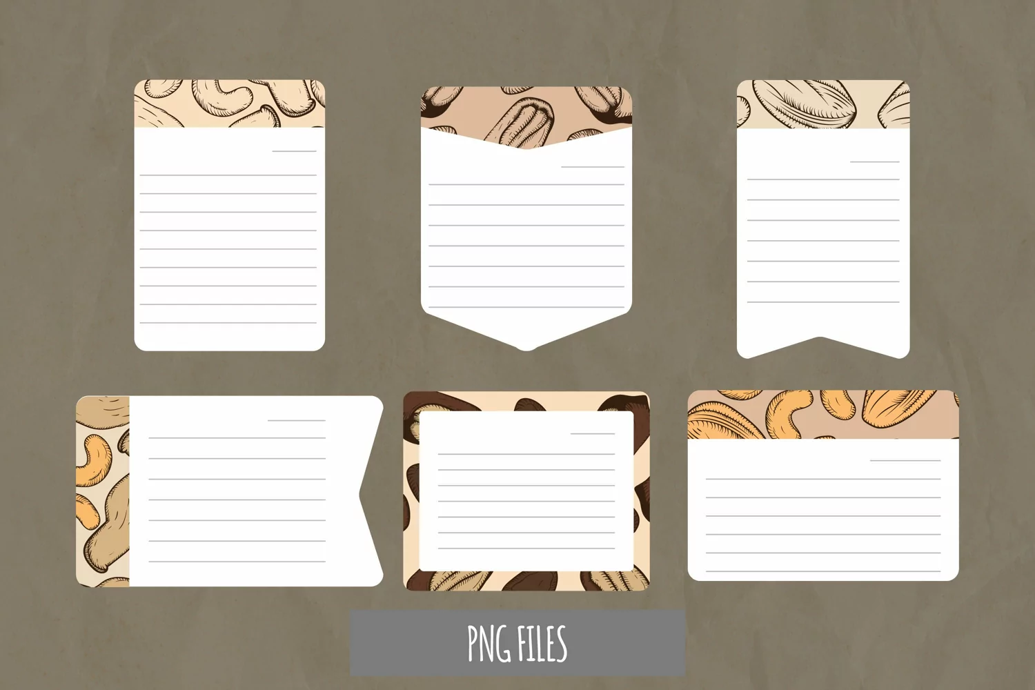 Vintage Nuts Seamless Pattern Shaped Journaling Page product image 1