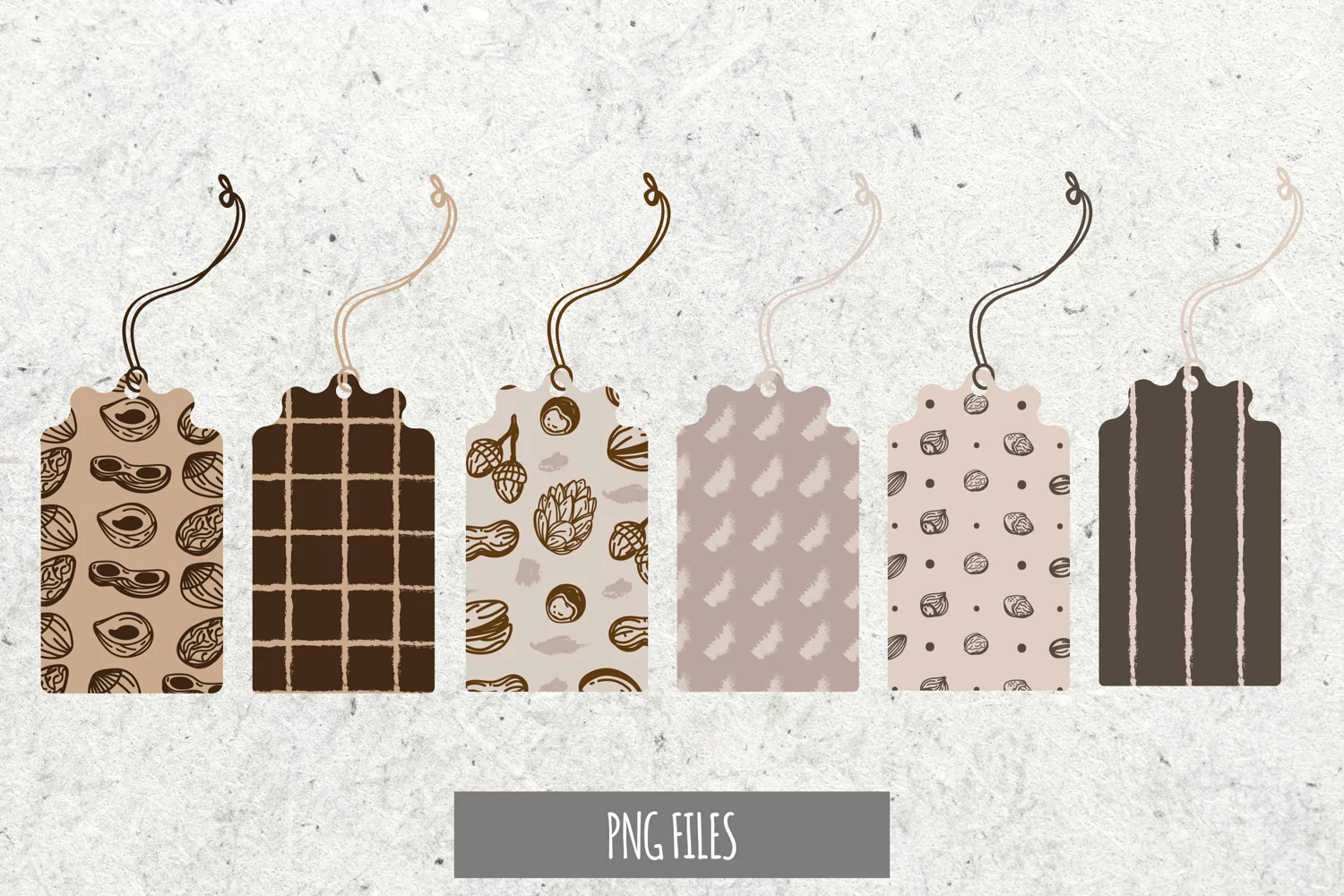 Vintage Nuts Seamless Pattern Shaped Tags product image 1