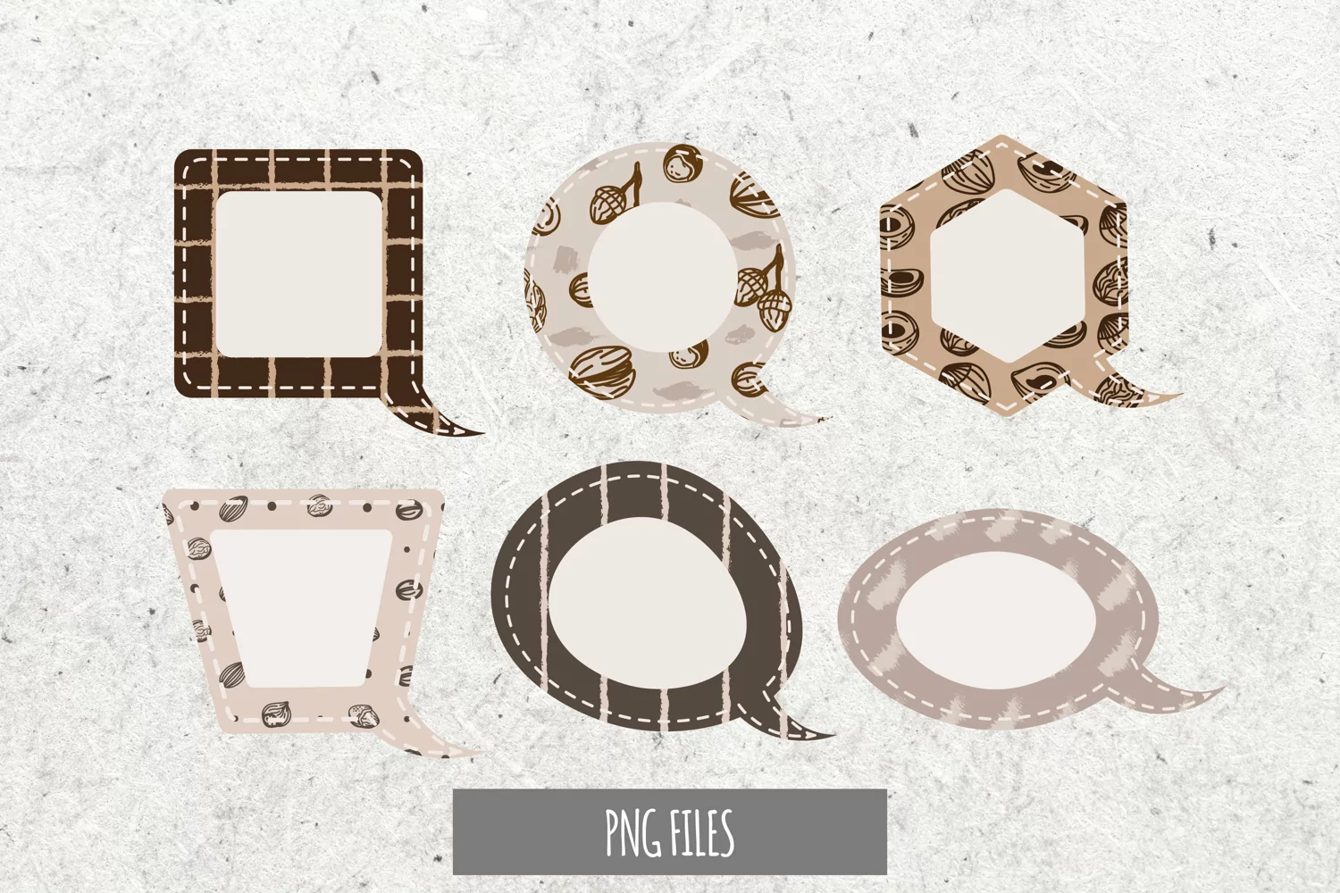 Vintage Nuts Seamless Pattern Speech Bubbles product image 1