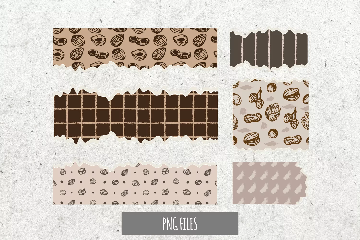 Vintage Nuts Seamless Pattern Torn Paper product image 1