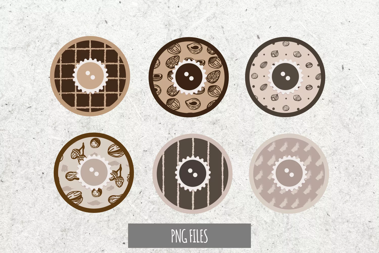 Vintage Nuts Seamless Pattern with Buttons product image 1