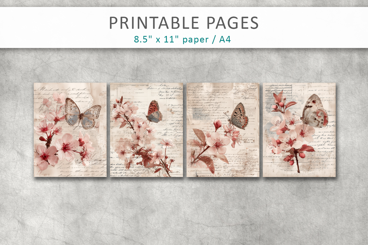 mixed media shabby chic, antique paper product image 1