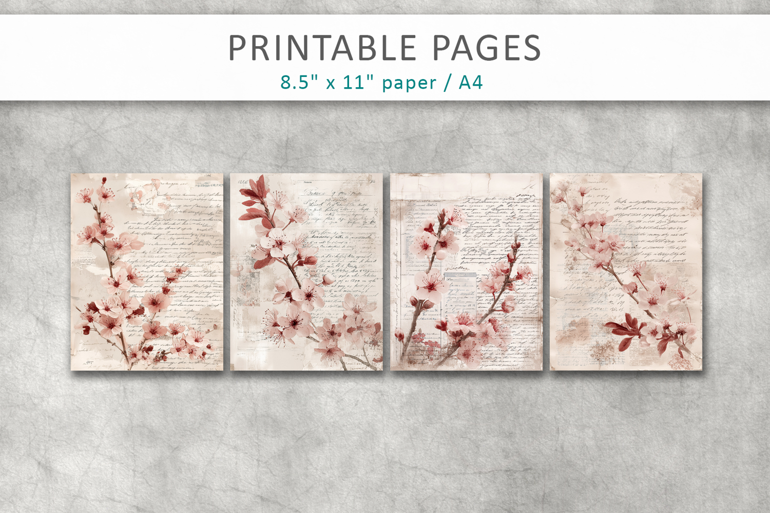 floral vintage paper, scrapbook paper product image 1