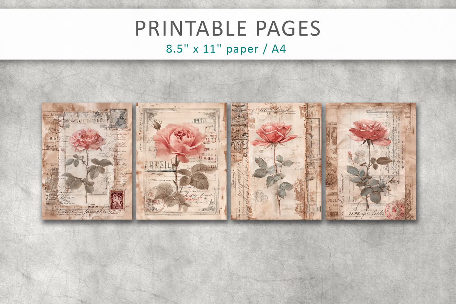 Antique Floral Scrapbook Paper product image 1