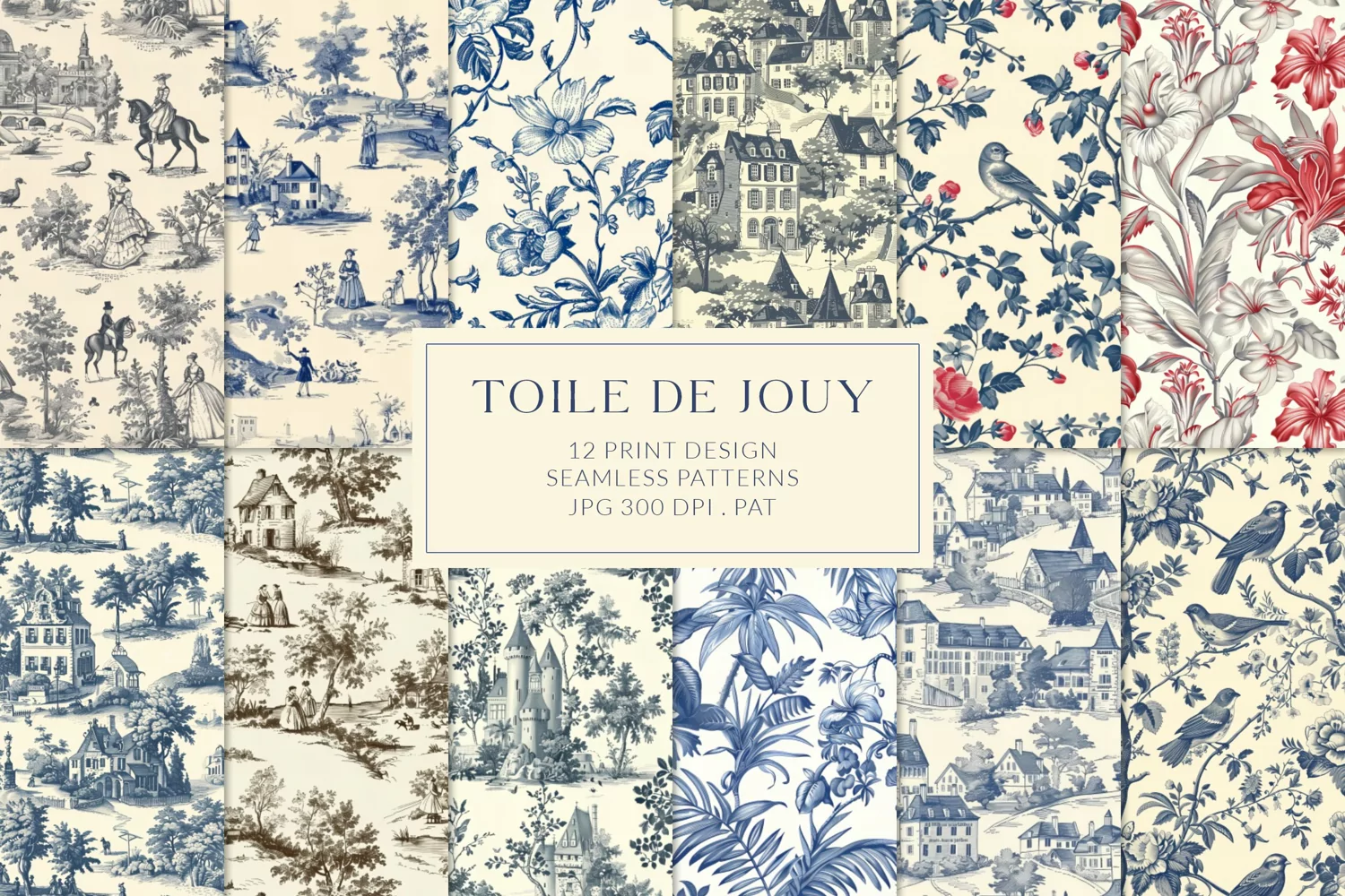 Toile De Jouy Vintage Print Design Patterns product image 1