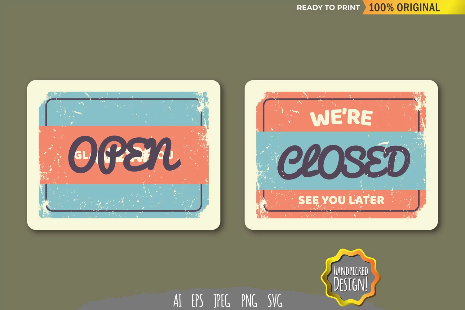 Vintage Open and Closed- Signboard product image 1
