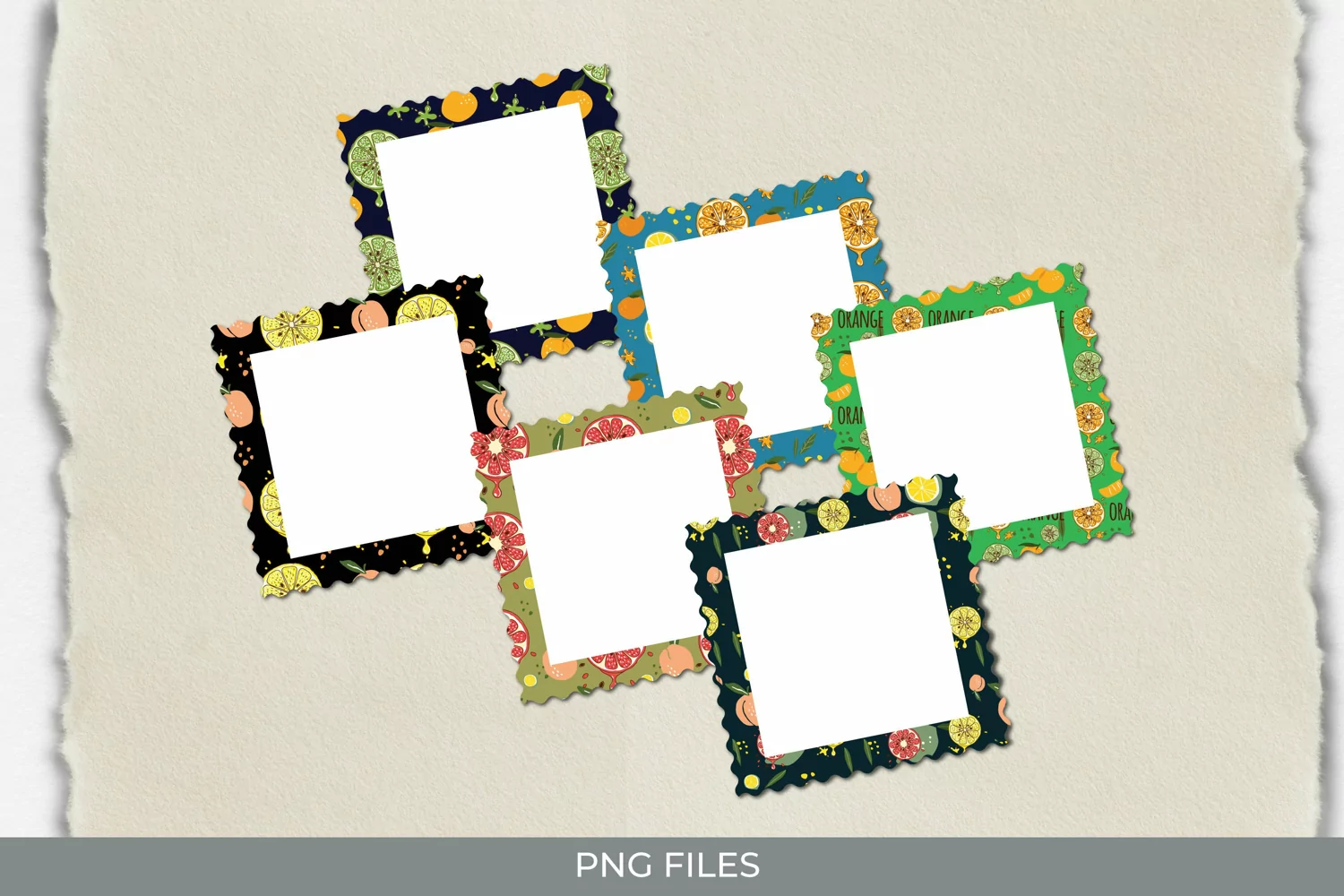 Vintage Orange Seamless Pattern Frame Set product image 1