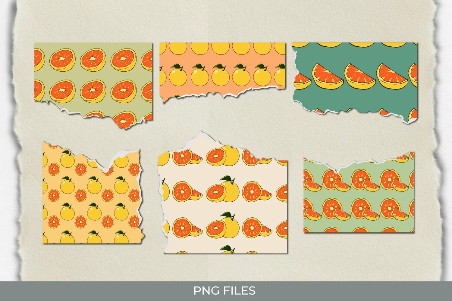 Vintage Orange Seamless Pattern Torn Paper product image 1