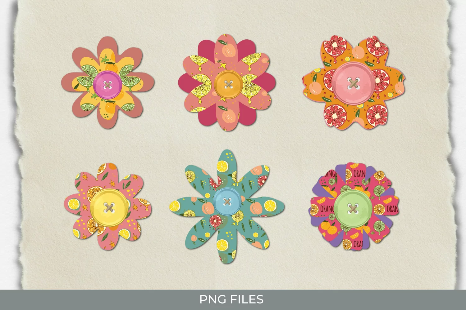 Vintage Orange Seamless Pattern Button product image 1