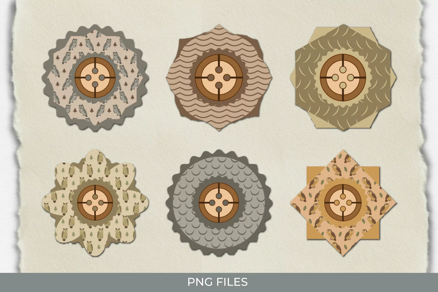 Vintage Owl Pattern with Buttons product image 1