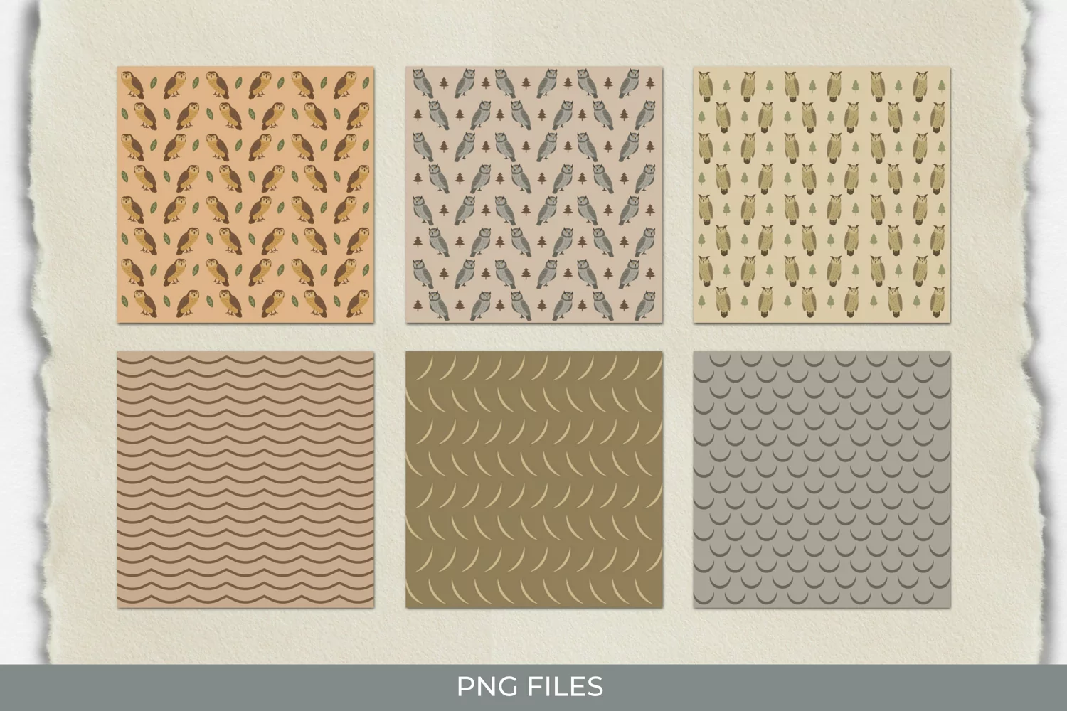 Vintage Owl Seamless Pattern Paper Packs product image 1