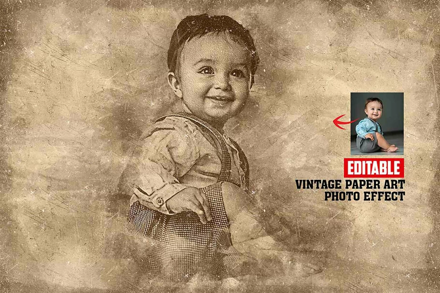 Vintage Paper Art Photo Effect product image 1