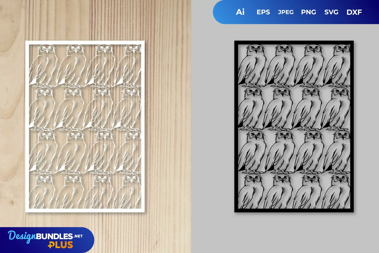 Vintage Papercut Stencil Owl product image 1
