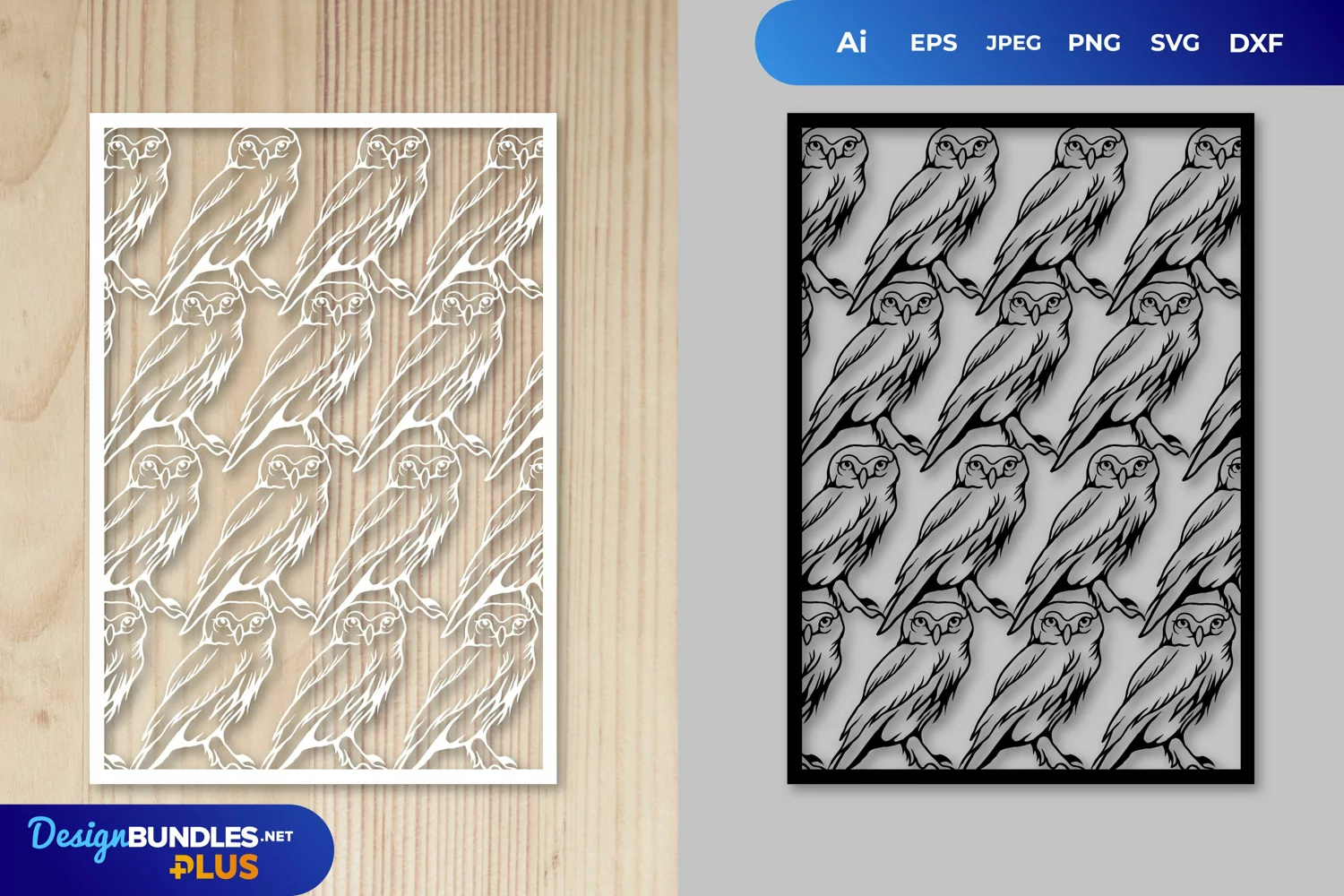 Vintage Papercut Stencil Owl product image 1