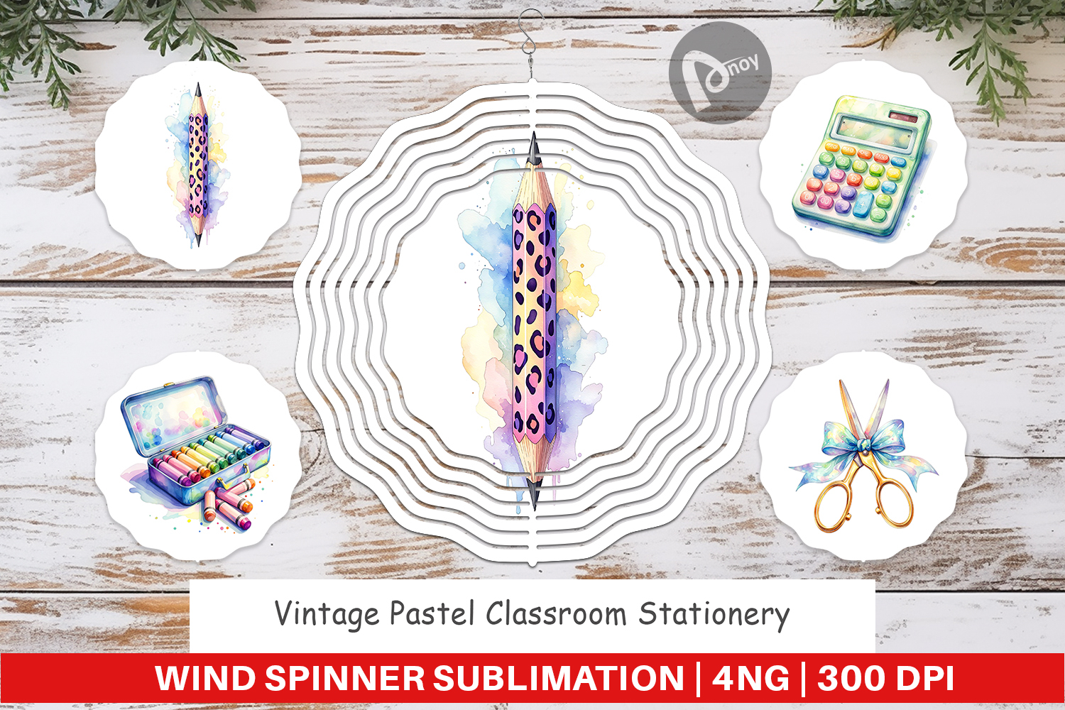 Vintage Pastel Classroom Wind Spinner product image 1