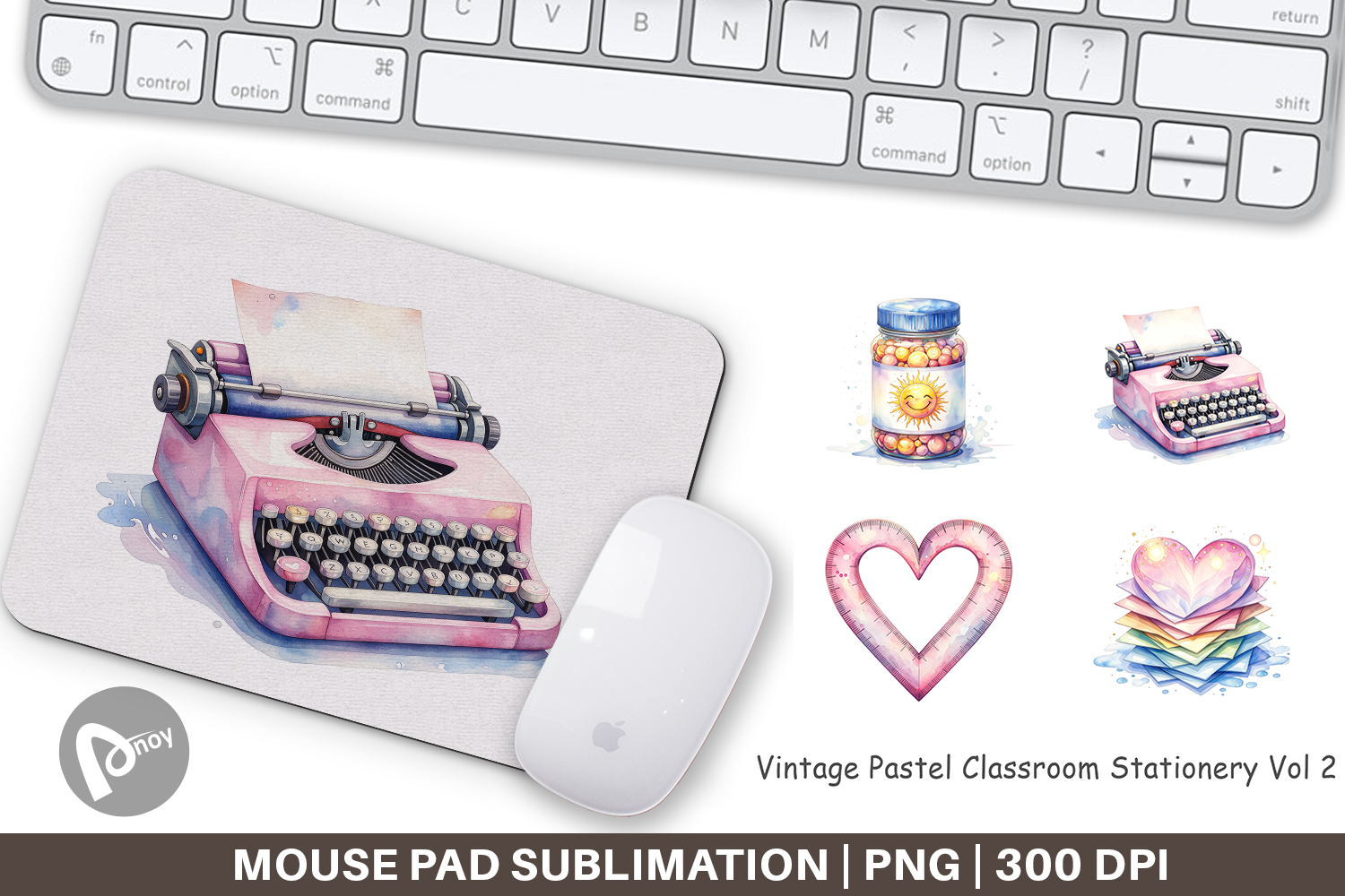 Vintage Pastel Classroom Mouse Pad product image 1