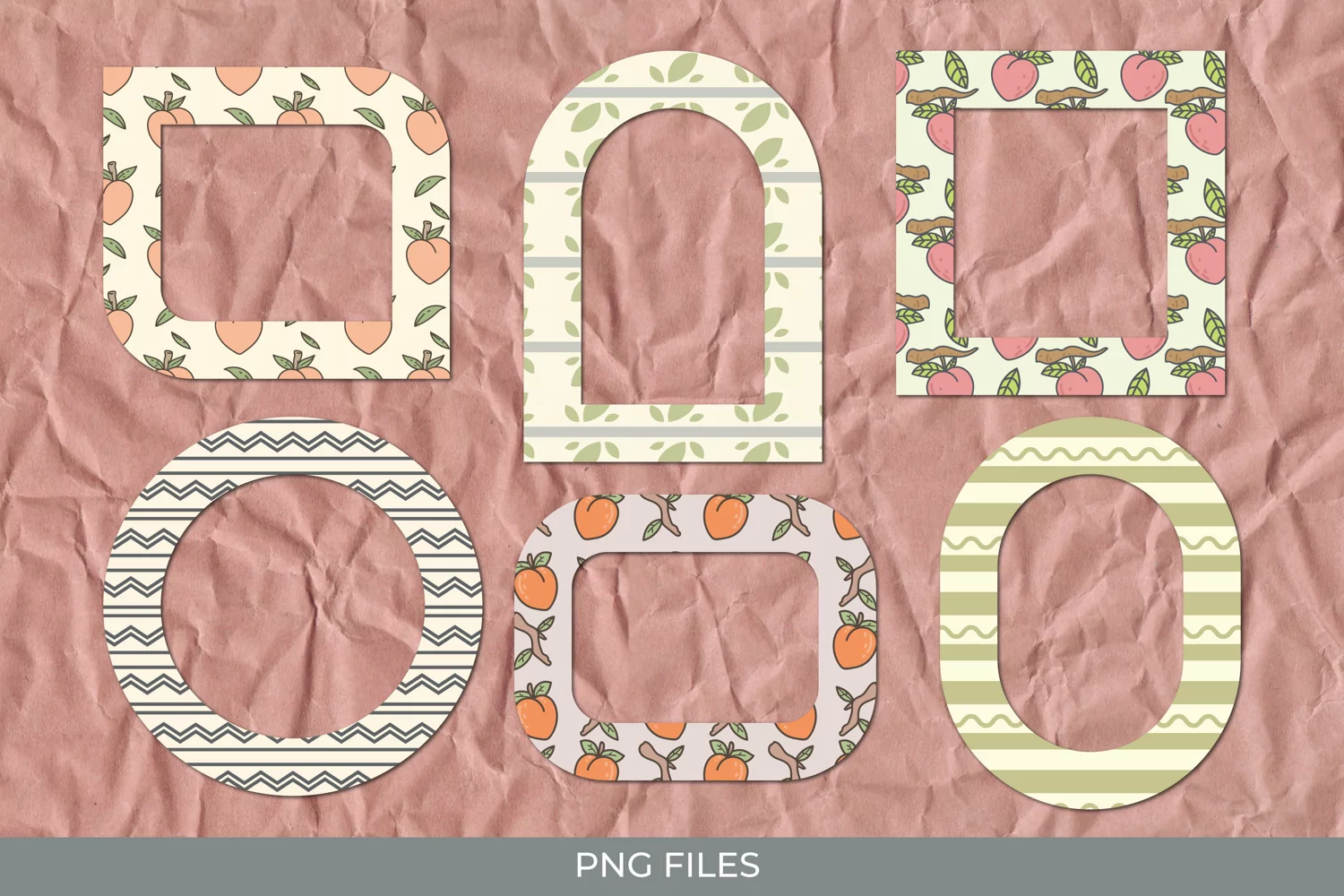 Vintage Peach Seamless Pattern Frames product image 1