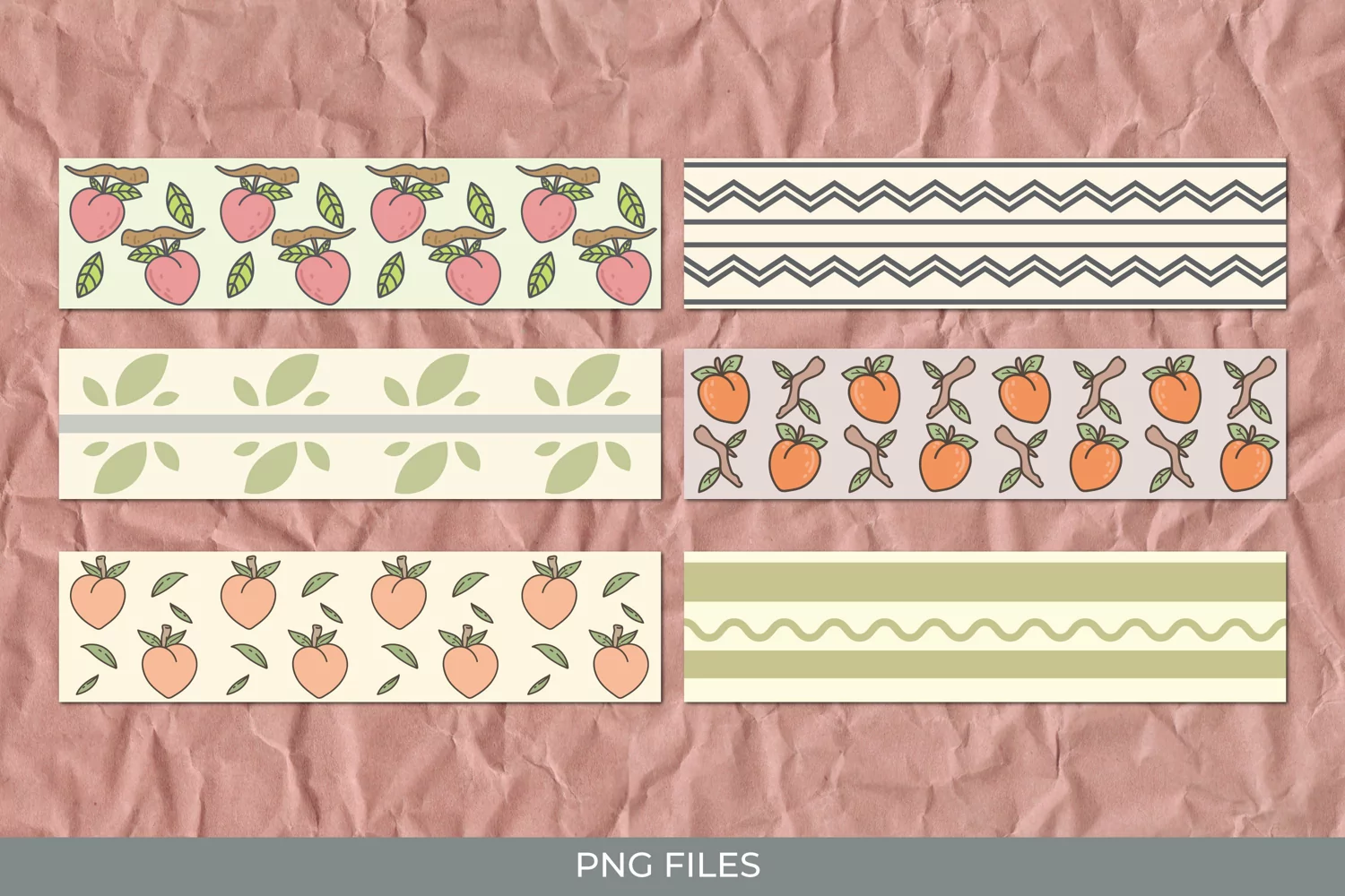 Vintage Peach Seamless Pattern Strips product image 1
