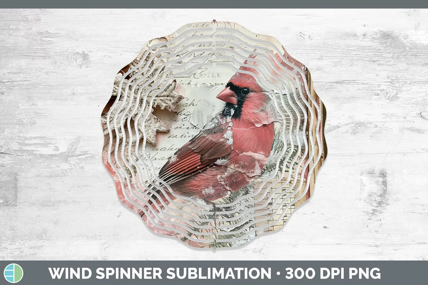 GorgeousVintage Pink Christmas Wind Spinner design.