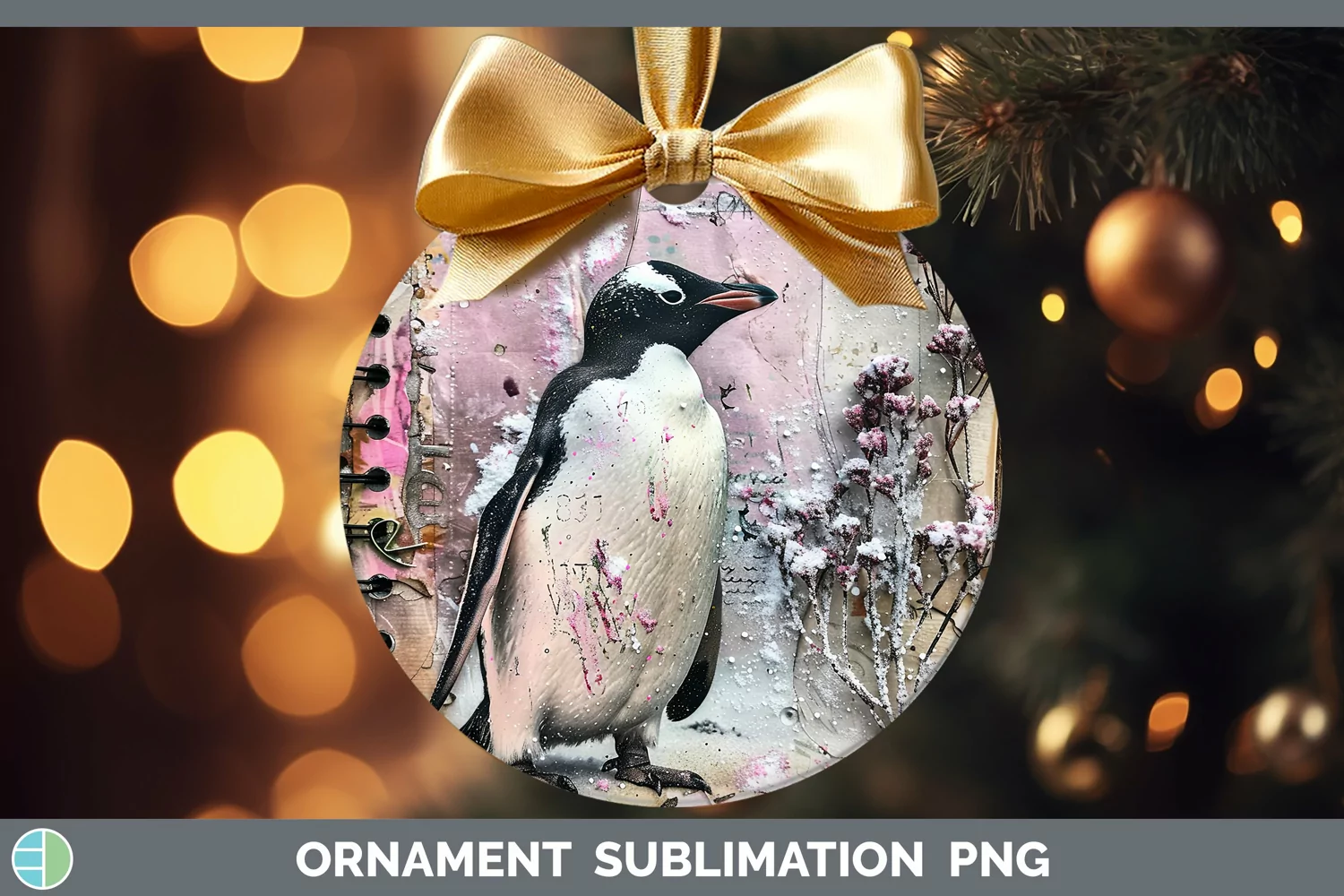 GorgeousVintage Pink Christmas Ornament design.