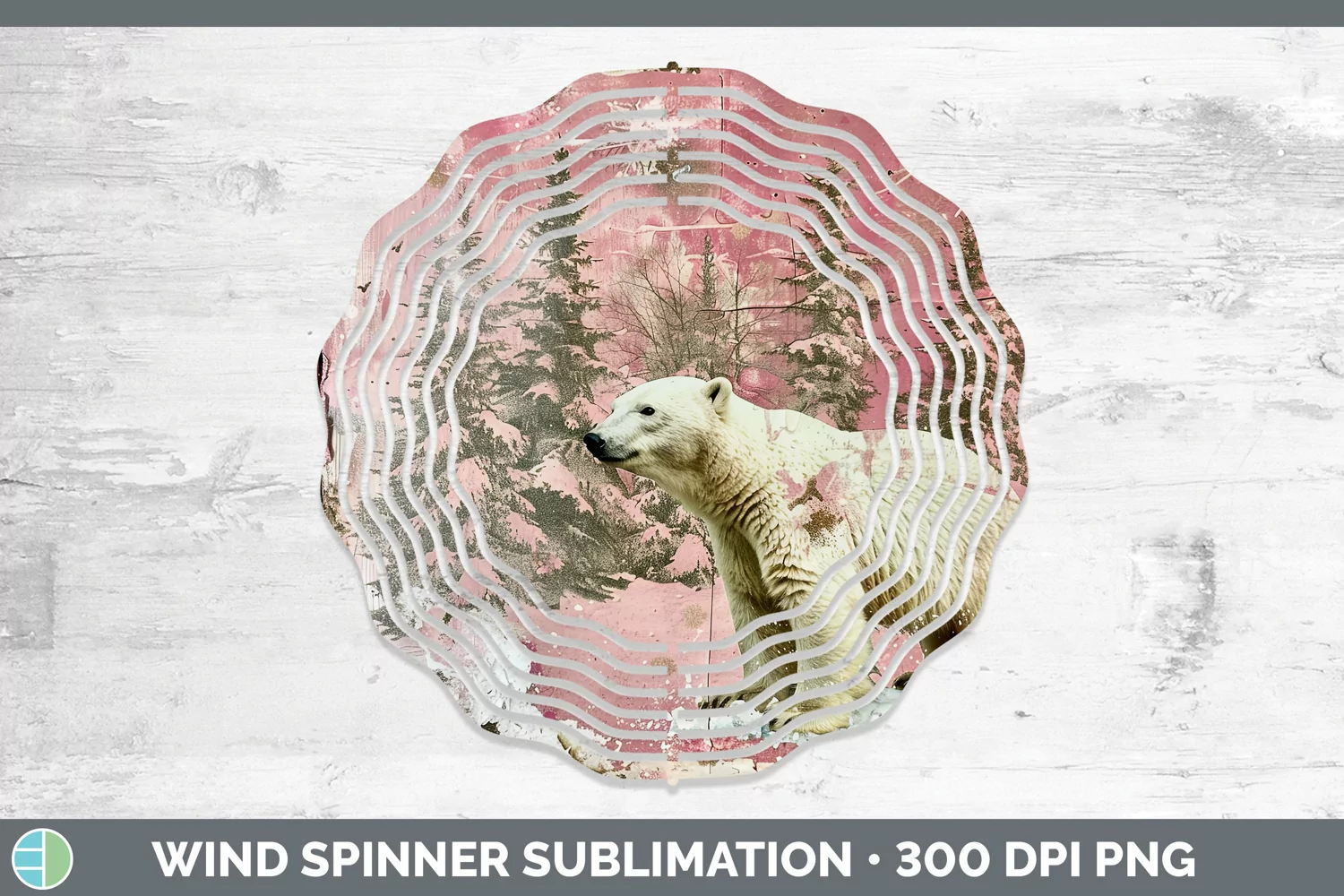 GorgeousVintage Pink Christmas Wind Spinner design.