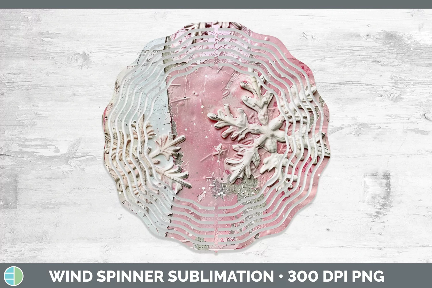 GorgeousVintage Pink Christmas Wind Spinner design.