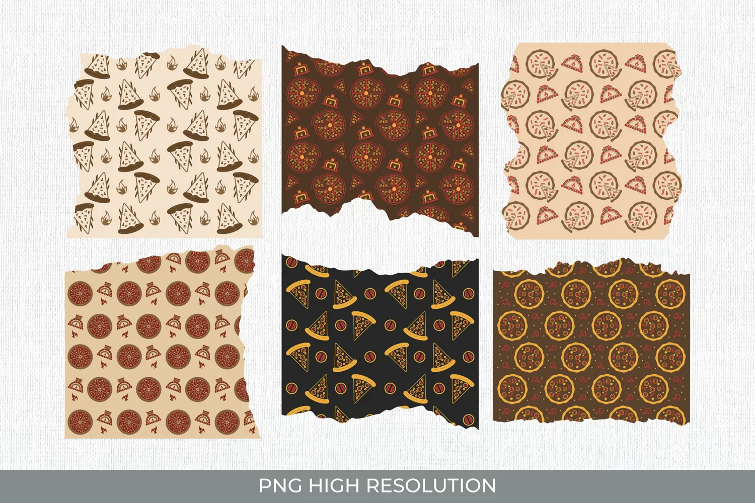 Vintage Pizza Pattern Torn Paper product image 1