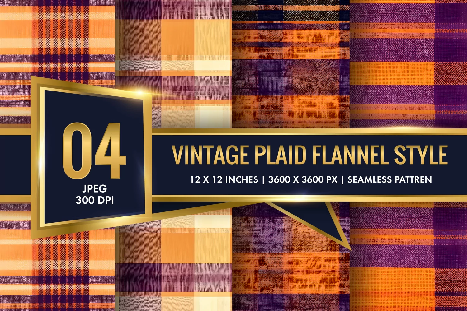 Vintage Plaid Flannel Texture Digital Paper, Vintage Pattern product image 1
