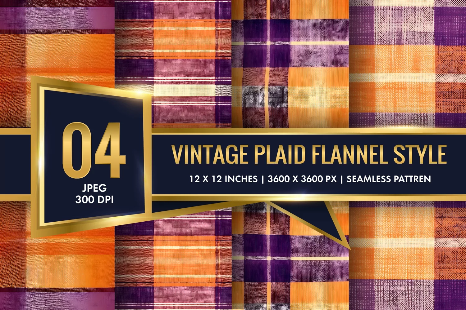 Vintage Plaid Flannel Texture Digital Paper, Vintage Pattern product image 1