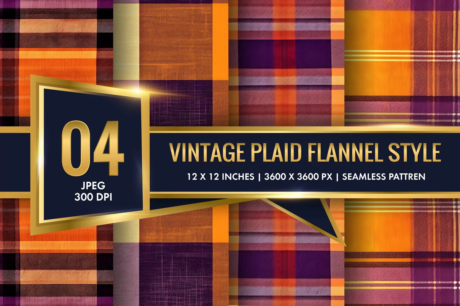 Vintage Plaid Flannel Texture Digital Paper, Vintage Pattern product image 1