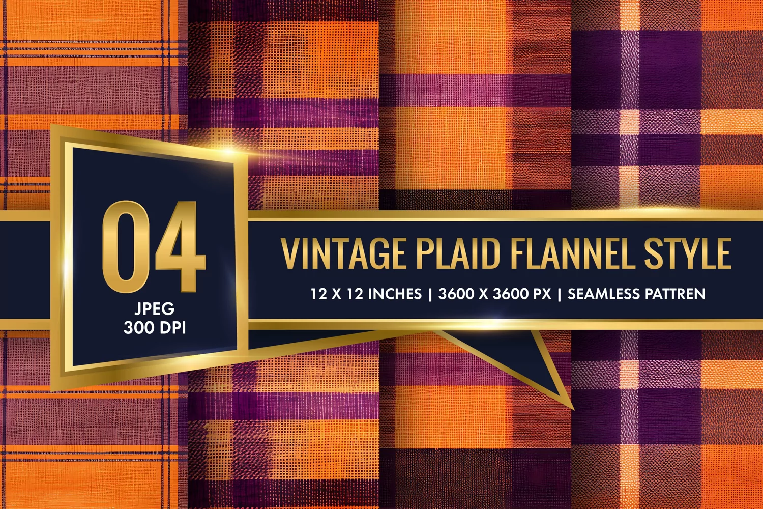 Vintage Plaid Flannel Texture Digital Paper, Vintage Pattern product image 1