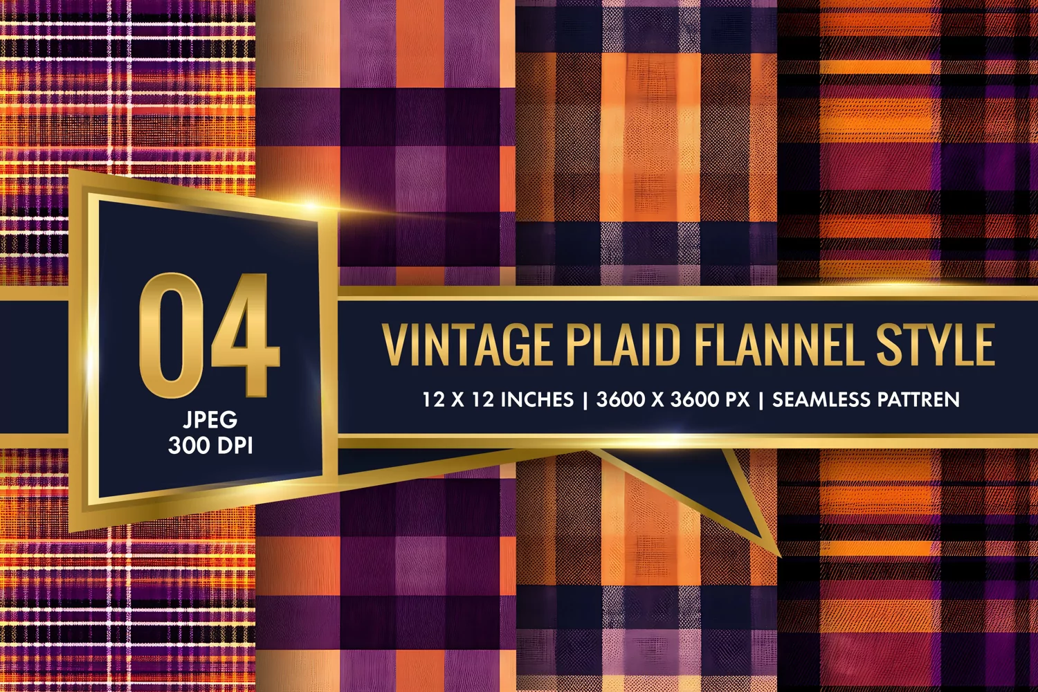 Vintage Plaid Flannel Texture Digital Paper, Vintage Pattern product image 1