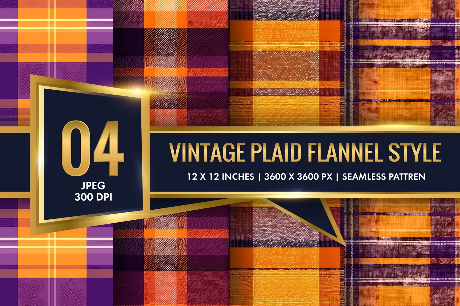 Vintage Plaid Flannel Texture Digital Paper, Vintage Pattern product image 1